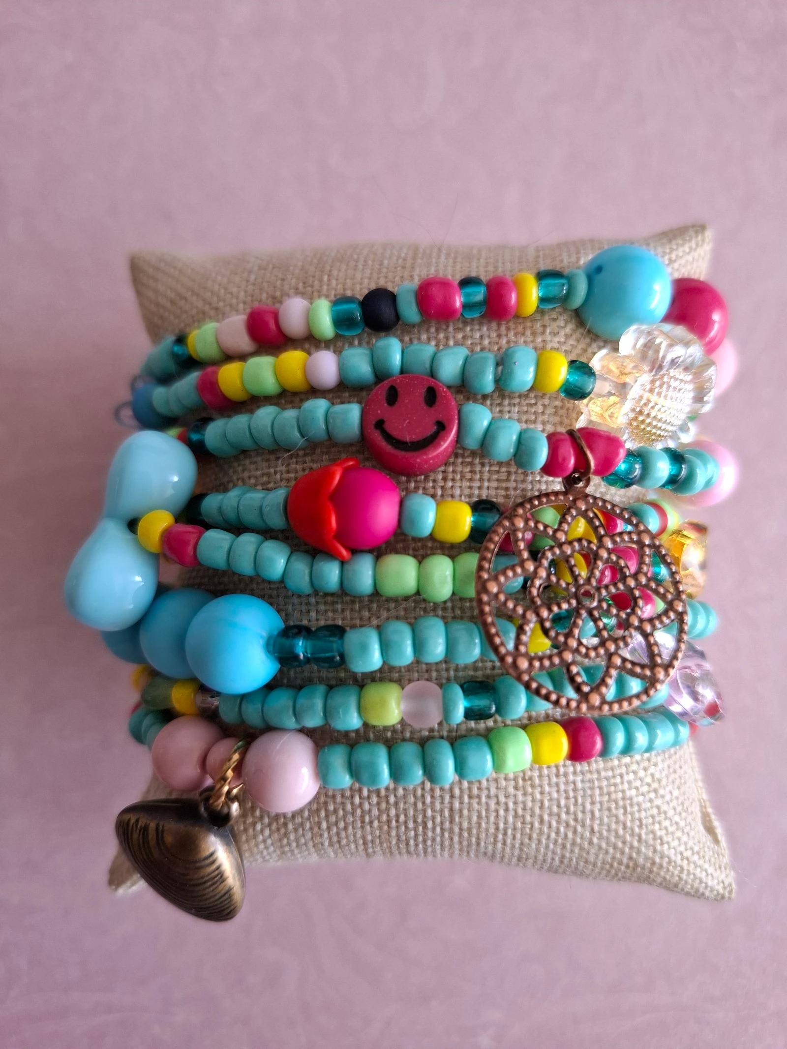 Wikkelarmband 8x turquoise